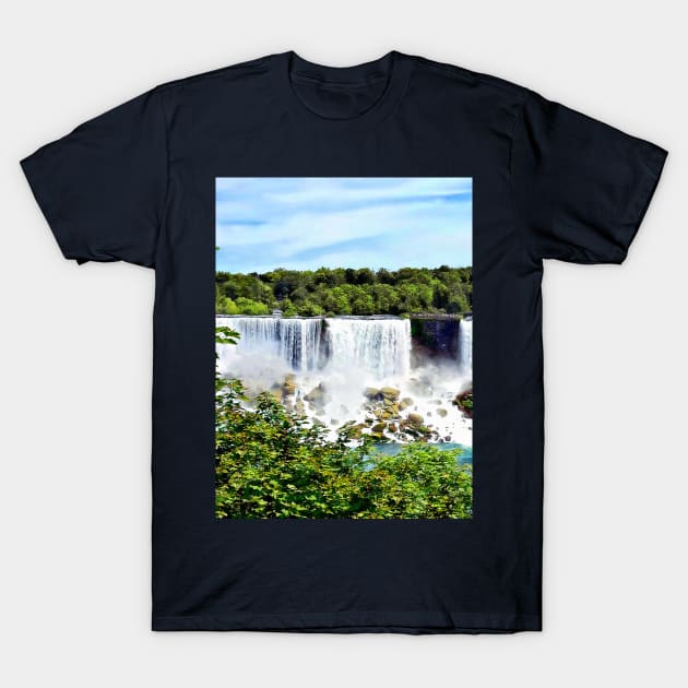 Niagara Falls NY - American Falls and Bridal Veil Falls T-Shirt by SusanSavad